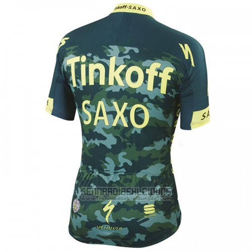 2016 Fahrradbekleidung Tinkoff Saxo Bank Gelb und Grun Trikot Kurzarm und Tragerhose - zum Schließen ins Bild klicken